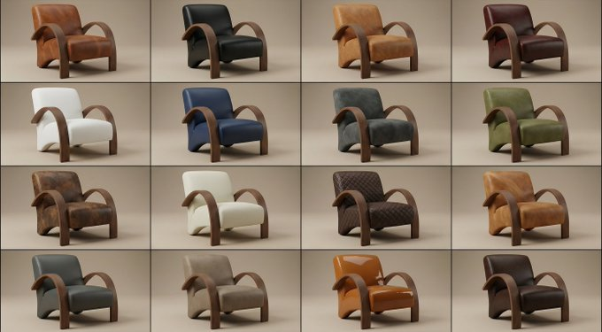 16 种不同的表面材质