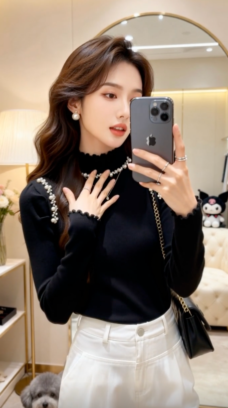 女装对镜自拍展示服装